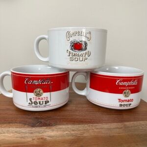 Vintage Campbells Tomato Soup Mugs - Red and White